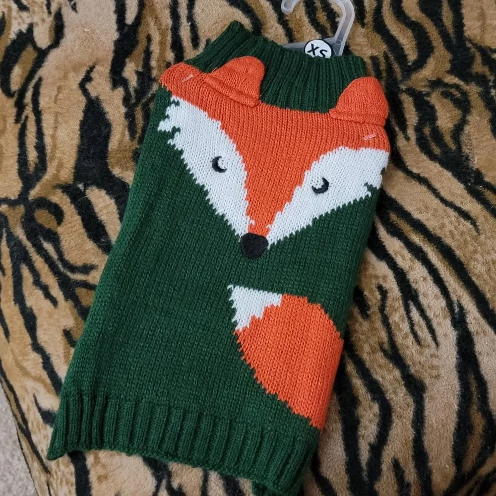 Pet Sweater Dog or Cat FOX xs ea. New w/ Tag! - Picture 1 of 4